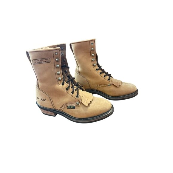 NIB Ad Tec 9" Women Logger Boots Crazy Horse Leather, Plain Soft Safety Toe 6.5 - Picture 4 of 5